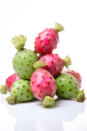 Prickly pears isolated on white background. Clipping pathの素材