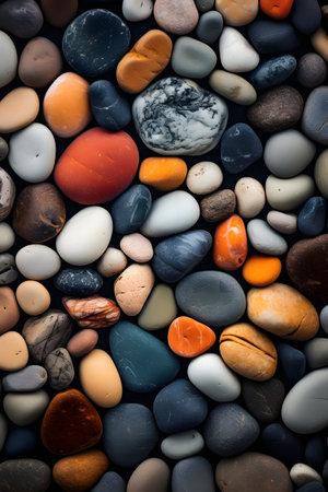 Colorful pebbles background. Colorful pebbles background.の素材