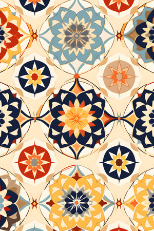 Seamless pattern with mandalas. Vintage decorative elements.の素材