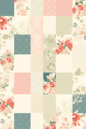 Watercolor floral background. Seamless pattern. Handmade.の素材
