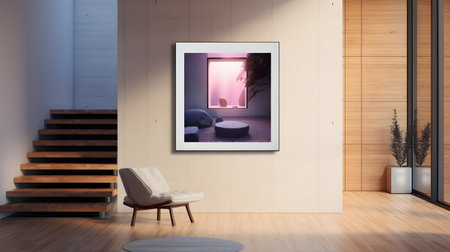 modern bright interiors apartment Living room illustration 3D rendering computer generated imageの素材