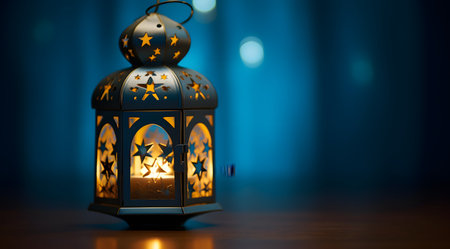 Ramadan Kareem background. Arabic lantern with star pattern. 3d renderingの素材