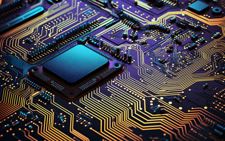 Abstract,close up of Mainboard Electronic computer background. (logic board)の素材