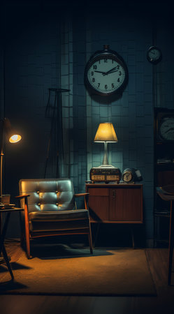Interior of the room in vintage style. 3D render.の素材