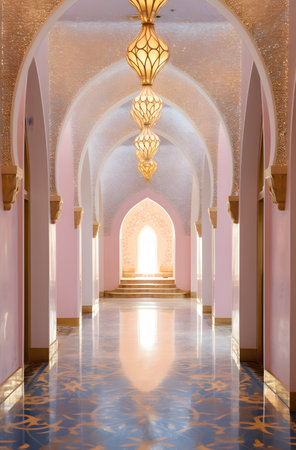 Interior of the Grand Mosque in Abu Dhabi, United Arab Emiratesの素材