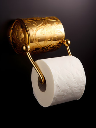 Roll of toilet paper on a black background. 3d illustration.の素材