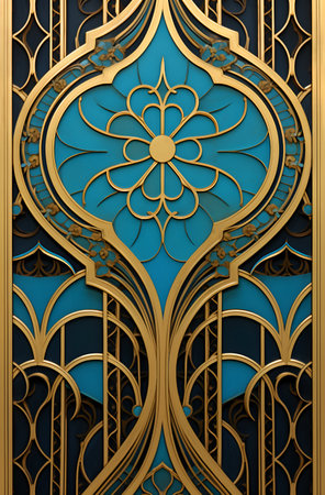 Luxury background with golden ornament. 3d vector illustration.の素材