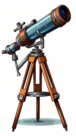 Telescope on a tripod on a white background. Vector illustrationの素材