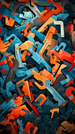 Letters of the alphabet. Colorful background. Vector illustration.の素材