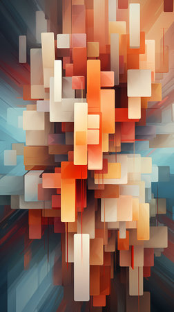 Abstract geometric background. 3d rendering, 3d illustration. Computer digital drawing.の素材