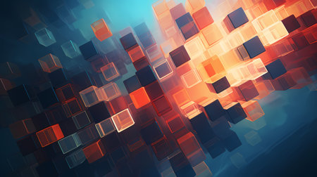 Abstract 3d rendering of chaotic geometric shapes. Futuristic background.の素材