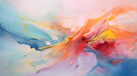 abstract background from oil paints in blue, pink and yellow colorsの素材