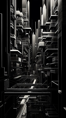 Abstract architectural 3D construction. Concept - modern architecture and designing.の素材