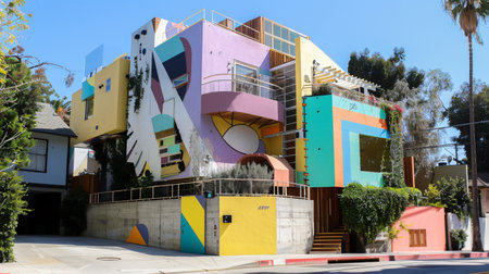 Colorful building in San Diego, Californiaの素材