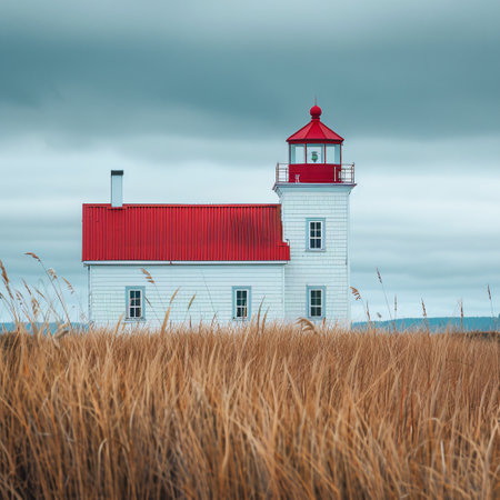 Lighthouse in the prairie of Cape Cod, Massachusetts, USA.の素材