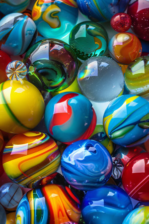 Colorful marbles for sale at the bazaar in Tel Aviv, Israelの素材