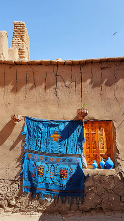 Traditional moroccan houses in the old town of Chefchaouen, Moroccoの素材