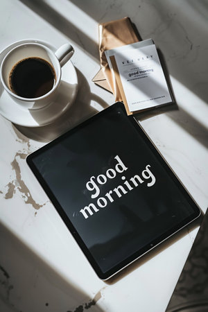 Good Morning Good Morning Greeting Hand Lettering Word Graphic Conceptの素材