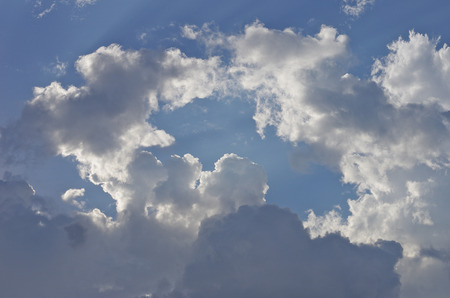 the blue sky with cloudの写真素材