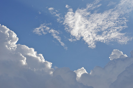 the blue sky with cloudの写真素材