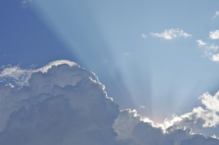 the blue sky with cloudの写真素材