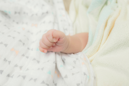 Cute newborn baby handの写真素材