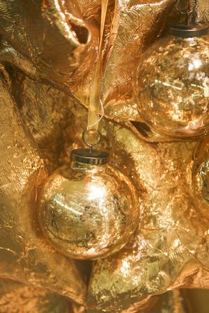 a close up of a christmas baubleの写真素材