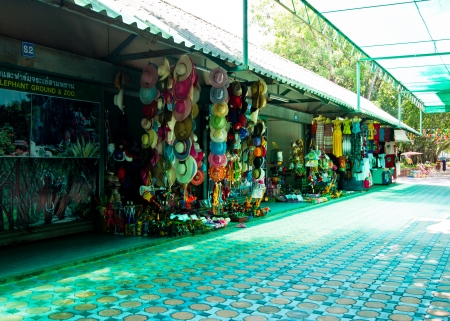 Souvenir shop in the zoo,Samphran Elephant Ground   Zooのeditorial素材
