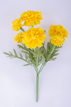 Marigold flowers made from a fabric.の写真素材