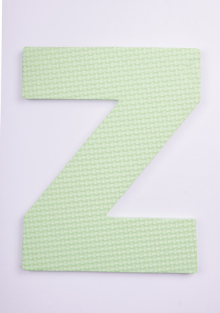 alphabet Z made from foam on white isolatedの写真素材