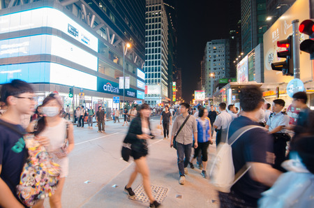HONG KONG, OCT 15:  protesters occupy the road in Mongkok on 15 October 2014. they protest to free  election from china. they called Umbrella Revolution.のeditorial素材