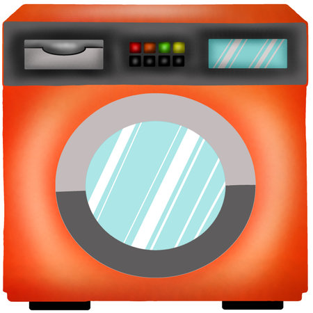Washing machine isolated on white background. Vector illustration. Eps 10.の写真素材