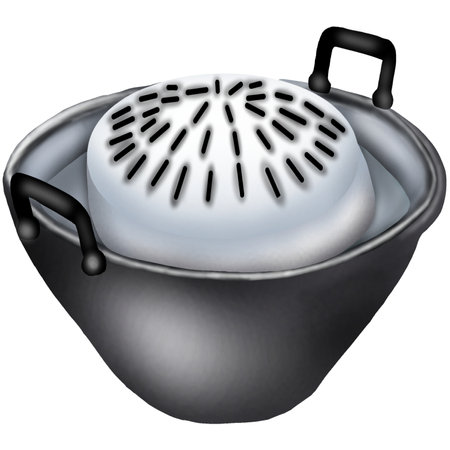 Illustration of a stainless steel tea pot on a white background.の写真素材