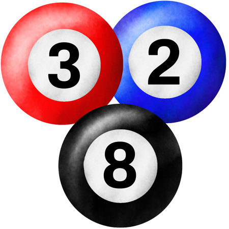 Pool balls on white background, billiards. Vector illustration.
