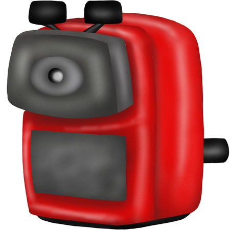 Red and black toaster on a white background. Vector illustration.の写真素材