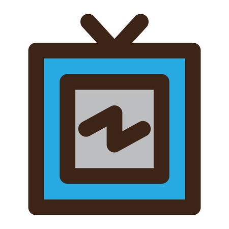 TV monitor icon on whiteの写真素材