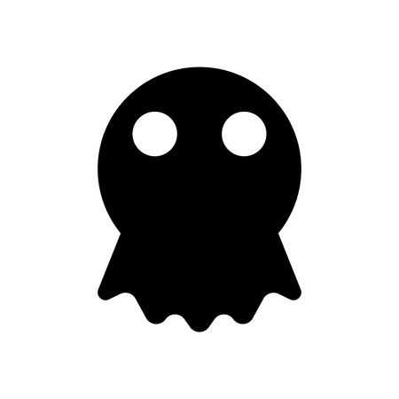 Halloween ghost icon on whiteの写真素材