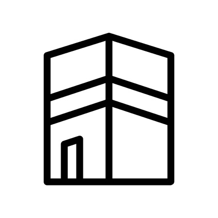 Ramadan Mecca Kaaba Landmark Location Place Islam Religion Culture Vector Line Icons. Editable Stroke and color.のイラスト素材
