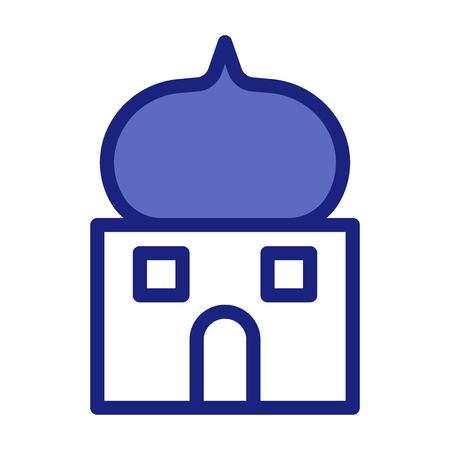 Ramadan mosque building Vector Flat Icons. Editable Stroke and color.のイラスト素材