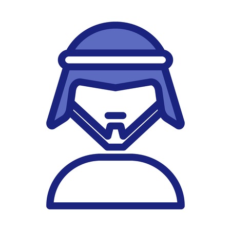 Ramadan avatar male Vector Flat Icons. Editable Stroke and color.のイラスト素材