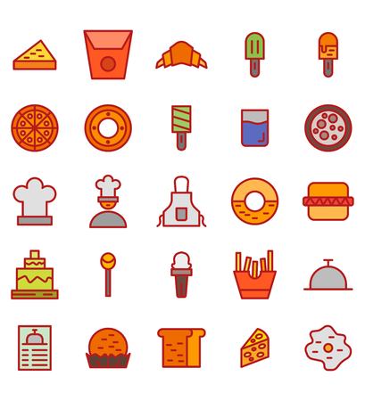 Food flat color vector icon or illustration. Editable stroke and color.のイラスト素材