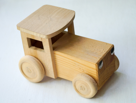 wooden toy carの写真素材