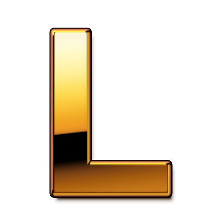 Gold letter L isolated Gold letter L isolated