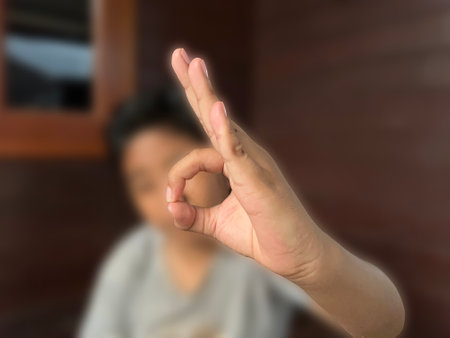 Saranhae hand style or finger heartの写真素材