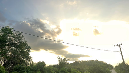 Sky blue background. Sky cloud clearの写真素材