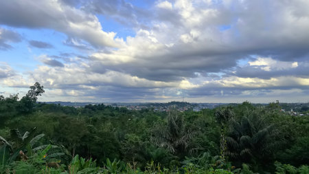 Indonesia's natural beauty such as clouds, plants, trees, mountains and other beautiesの写真素材