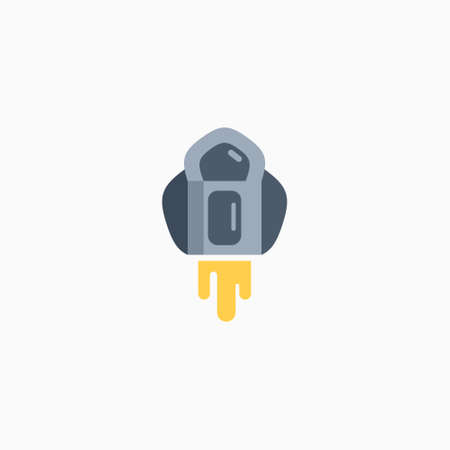 Rocket, spaceship, start up, launch, Game Flat Icon. Sign and symbol for website and Mobile application. Vector illustration.のイラスト素材
