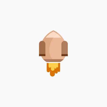 Rocket, spaceship, start up, launch, Game Flat Icon. Sign and symbol for website and Mobile...