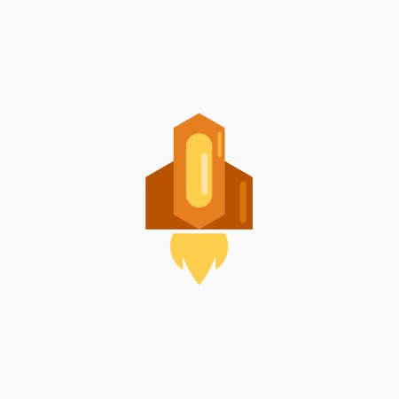 Rocket, spaceship, start up, launch, Game Flat Icon. Sign and symbol for website and Mobile application. Vector illustration.のイラスト素材