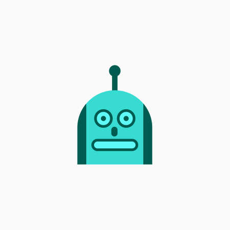 Robot head icon. Vector AI technology concept symbol or design element in flat style.のイラスト素材